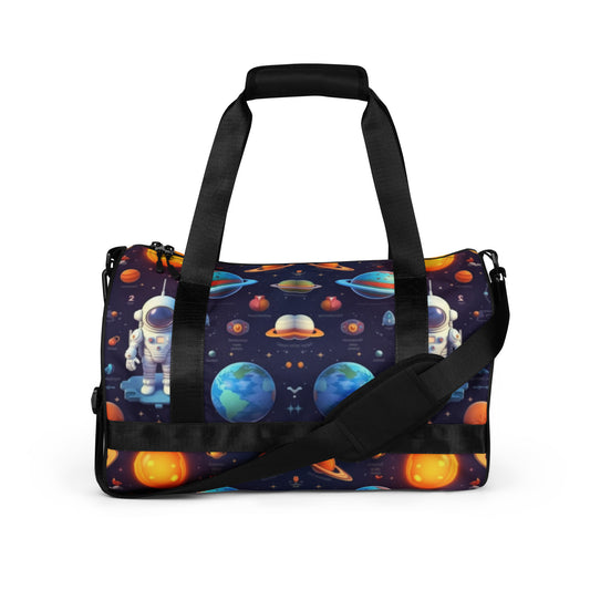 3D Optimized Shana Liu Design: "Universal Series" Spacemen and Planets All-Over Print Gym Bag